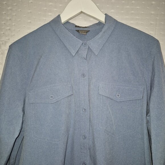 Eddie Bauer Ladies Light Blue Lightweight Shirt Long Sleeve Size XL - Picture 4 of 13
